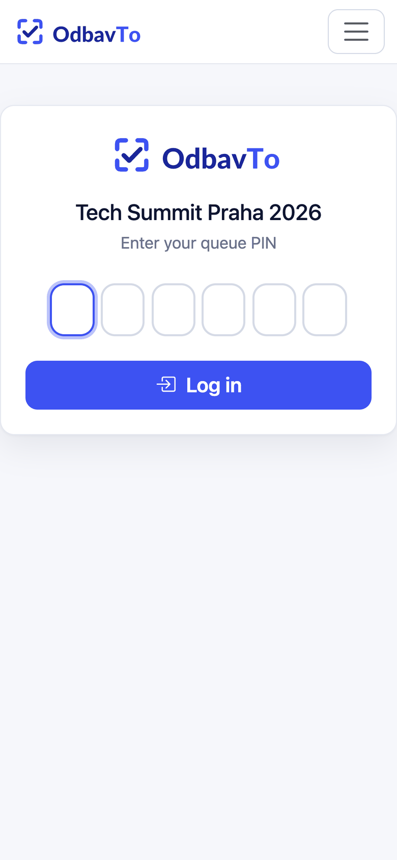 Hostess login with PIN